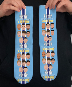Man City Champions 2024 Vector Heroes Socks 4 In A Row History Makers