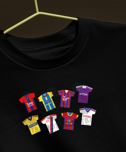 Crystal Palace Retro Kits Black T-Shirt Classic Kits - Image 3