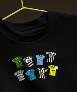 Notts County Retro Kits Black T-Shirt Classic Kits - Image 3