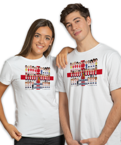 England Football Legends White T-Shirt Vector Heroes