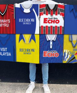Cardiff Retro Kit Montage Football Flag High Quality Classic Kits