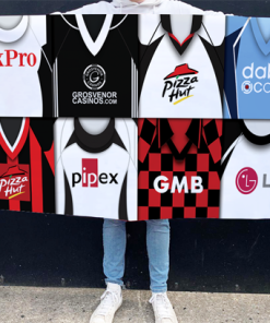 Fulham Retro Kit Montage Football Flag High Quality Classic Kits