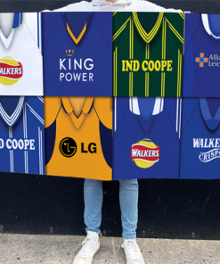 Leicester Retro Kit Montage Football Flag High Quality Classic Kits