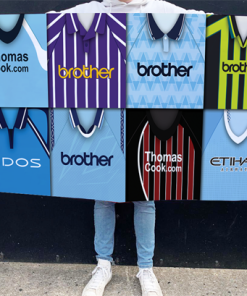 Man City Retro Kit Montage Football Flag High Quality Classic Kits