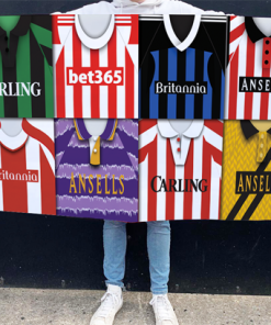 Stoke Retro Kit Montage Football Flag High Quality Classic Kits