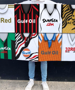 Swansea Retro Kit Montage Football Flag High Quality Classic Kits