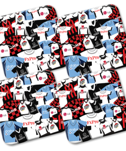 Fulham Retro Shirts Classic Kits Mash Coasters Pack Of 4