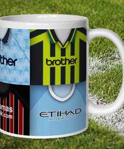 Alternative view of Man City Retro Shirt Montage Mug