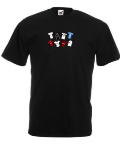 Fulham Retro Kits Black T-Shirt Classic Kits