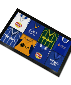 Leicester Classic Shirts Retro Home & Away Shirts Kit Montage Bar Runner