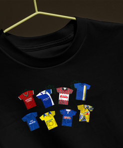 Cardiff City Retro Kits Black T-Shirt Classic Kits - Image 3