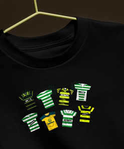 Celtic Retro Kits Black T-Shirt Classic Kits - Image 3