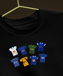 Leicester City Retro Kits Black T-Shirt Classic Kits - Image 3
