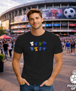Alternative view of Leicester City Retro Kits Black T-Shirt Classic Kits