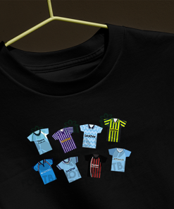 Man City Retro Kits Black T-Shirt Classic Kits - Image 3