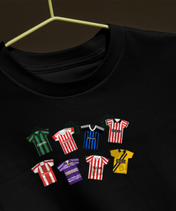 Stoke City Retro Kits Black T-Shirt Classic Kits - Image 3