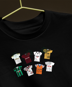 Swansea City Retro Kits Black T-Shirt Classic Kits - Image 3
