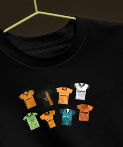 Wolves Retro Kits Black T-Shirt Classic Kits - Image 3
