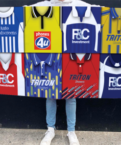 Birmingham Retro Kit Montage Football Flag High Quality Classic Kits
