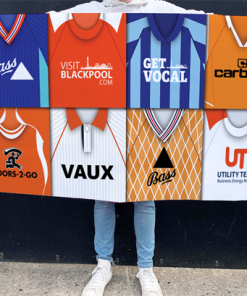 Blackpool Retro Kit Montage Football Flag High Quality Classic Kits