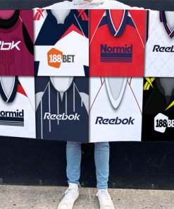 Bolton Retro Kit Montage Football Flag High Quality Classic Kits