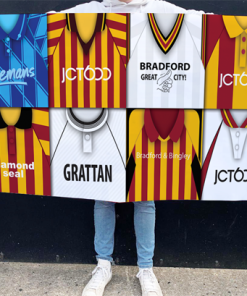 Bradford Retro Kit Montage Football Flag High Quality Classic Kits