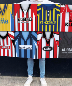 Brentford Retro Kit Montage Football Flag High Quality Classic Kits