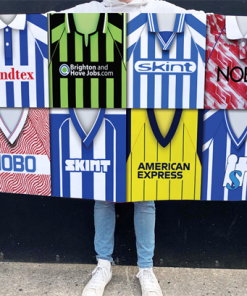 Brighton Retro Kit Montage Football Flag High Quality Classic Kits