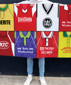Bristol City Retro Kit Montage Football Flag High Quality Classic Kits