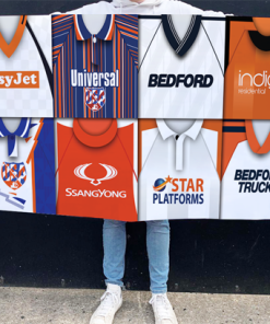 Luton Retro Kit Montage Football Flag High Quality Classic Kits