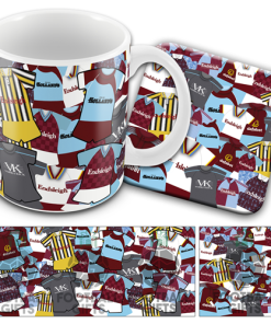 Burnley Retro Shirt Classic Kit Mash Mug and Coaster Set