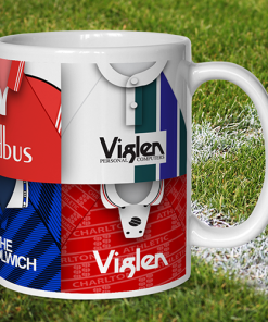 Alternative view of Charlton Athletic Retro Shirt Montage Mug