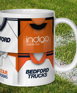 Alternative view of Luton Town Retro Shirt Montage Mug