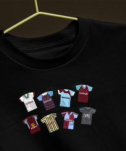 Burnley Retro Kits Black T-Shirt Classic Kits - Image 3