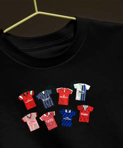 Charlton Athletic Retro Kits Black T-Shirt Classic Kits - Image 3