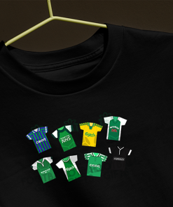 Hibernian Retro Kits Black T-Shirt Classic Kits - Image 3