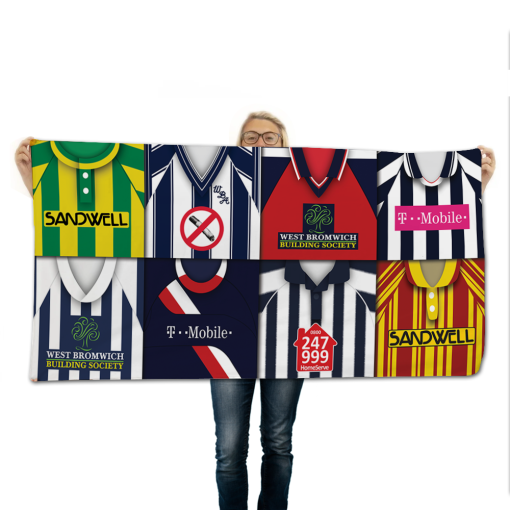 West Brom Classic Kits Montage Retro Shirt Beach Towel - Image 2