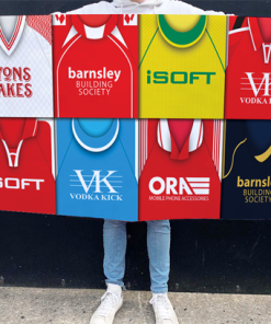 Barnsley Retro Kit Montage Football Flag High Quality Classic Kits