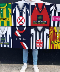 West Brom Retro Kit Montage Football Flag High Quality Classic Kits