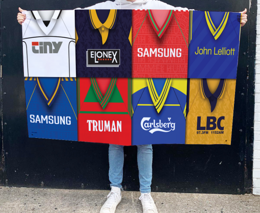 Wimbledon Retro Kit Montage Football Flag High Quality Classic Kits