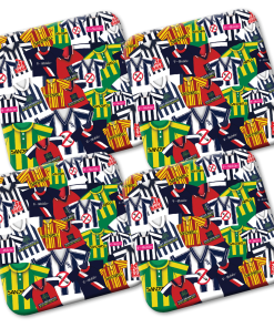 West Brom Retro Shirts Classic Kits Mash Coasters Pack Of 4
