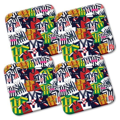 West Brom Retro Shirts Classic Kits Mash Coasters Pack Of 4