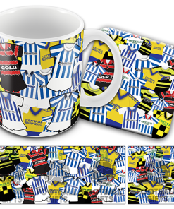 Huddersfield Retro Shirt Classic Kit Mash Mug and Coaster Set