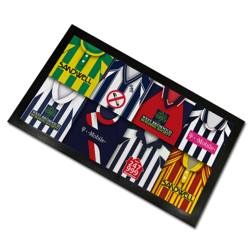 West Brom Classic Shirts Retro Home & Away Shirts Kit Montage Bar Runner