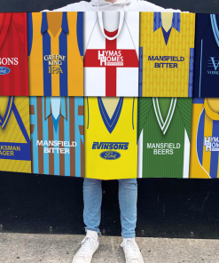 Mansfield Retro Kit Montage Football Flag High Quality Classic Kits Stags
