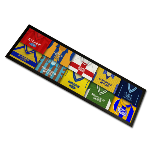 Mansfield Classic Shirts Retro Home & Away Shirts Kit Montage Bar Runner Stags - Image 2