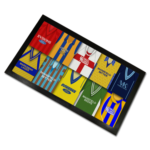 Mansfield Classic Shirts Retro Home & Away Shirts Kit Montage Bar Runner Stags