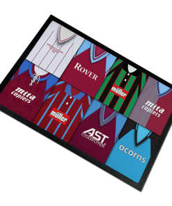 Aston Villa Retro Kits Montage Door Floor Mat