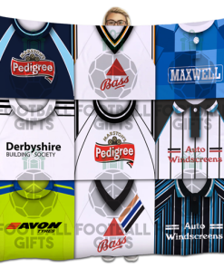 Derby Classic Kits Montage Retro Shirt Fleece Blanket / Throw