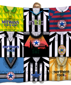 Newcastle Classic Kits Montage Retro Shirt Fleece Blanket / Throw